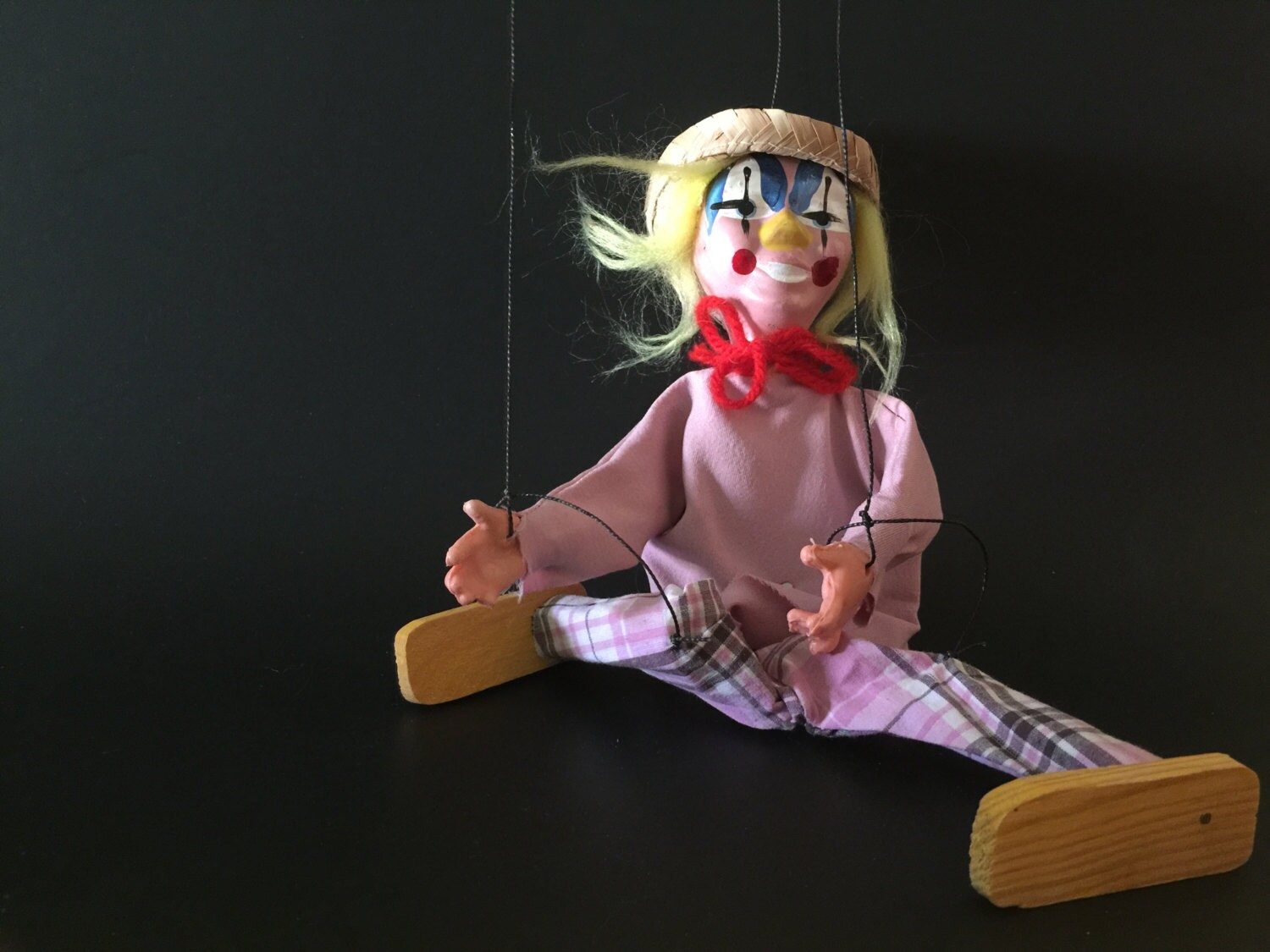 Vintage Clown String Puppet Mexican by LupeandRomeo