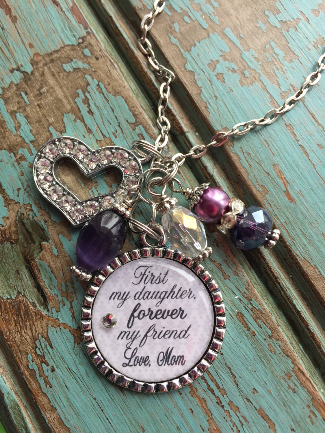 BRIDE GIFT from mom necklace First my daughter forever my