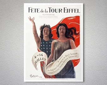 Fete de La Tour Eiffel Vintage Poster by Leonetto Cappiello - Poster Paper, Sticker or Canvas Print