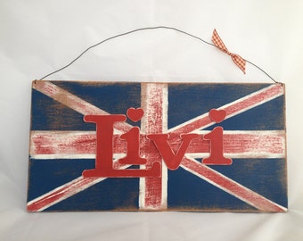 Custom wood sign / Wedding Sign / Wedding Sign Wood / Union Jack Wall Art / Personalised Wall Art / Bedroom Wall Art /