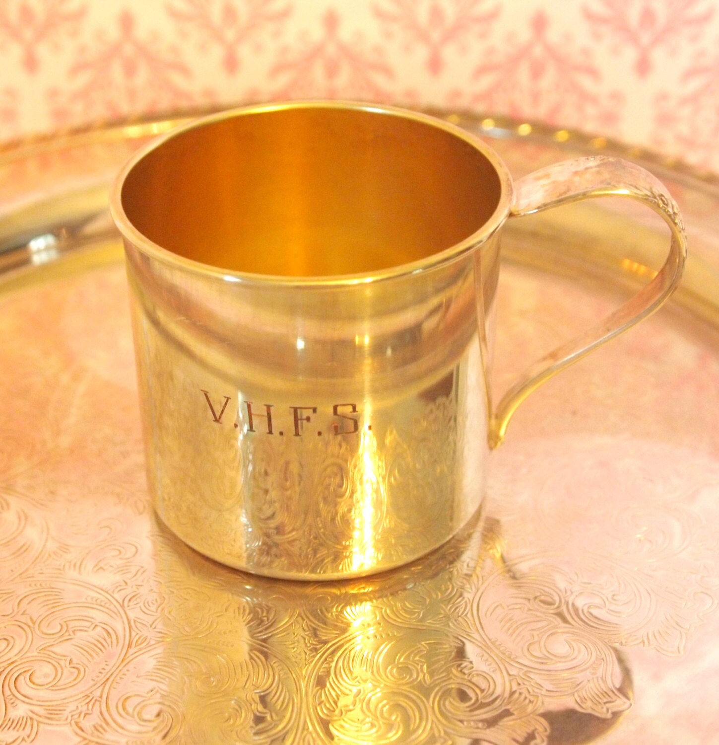 Vintage Silver Baby Cup Engraved 1960 by HouseofLucien on Etsy