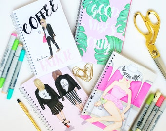 Customizable 2017 - 2018 fashion illustration, personalized planner, custom calendar, best friend planner, beach planner, custom planner