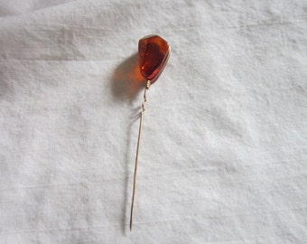 Vintage Gold & Amber Ladies Stickpin