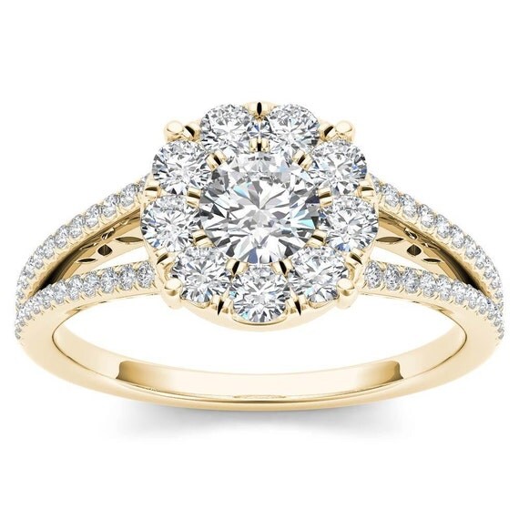 10Kt Yellow Gold Diamond 1 Ct Engagement Ring