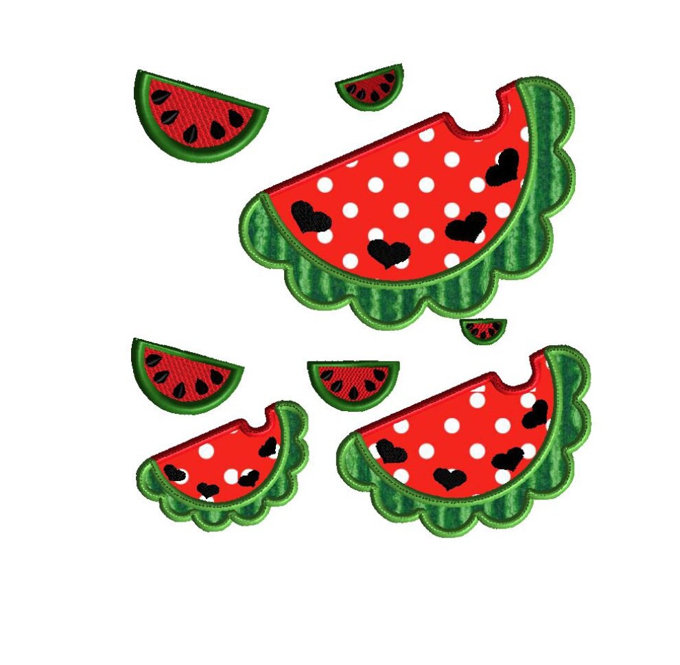Watermelon embroidery design filled stitch and applique Watermelon embroidery design filled stitch and applique