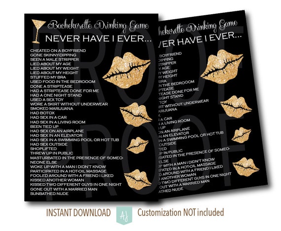 Bachelorette Party Drinking Game Bridal Shower Game Hens