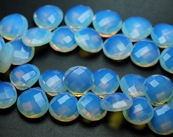 4 pcs,Super Finest,OPAL BLUE FIRE Quartz Faceted Briolette Heart,14mm