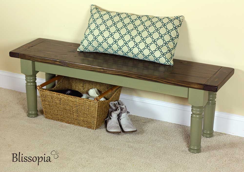 Spindle Leg Bench French Farmhouse Bench Turned Leg Bench