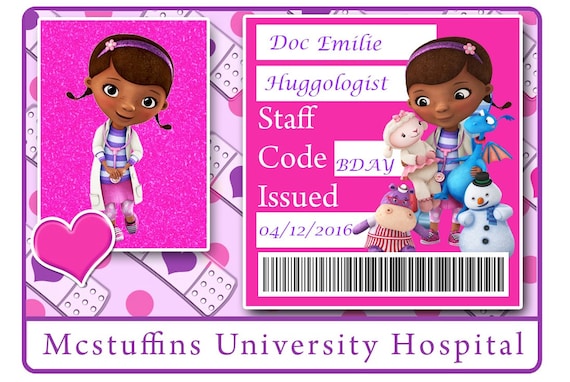 items-similar-to-doc-mcstuffin-inspired-hospital-badges-personalized