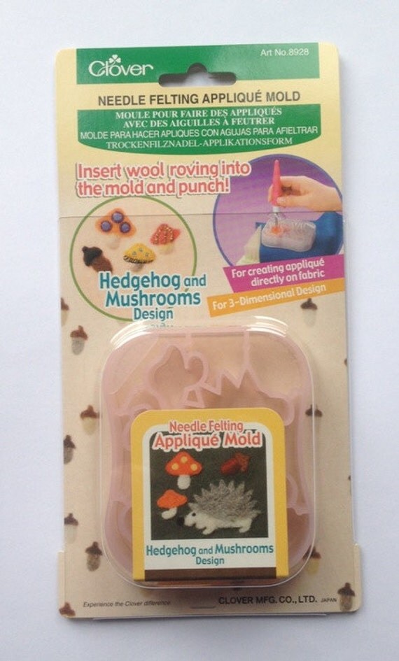Clover needle felting applique mould mold hedgehog