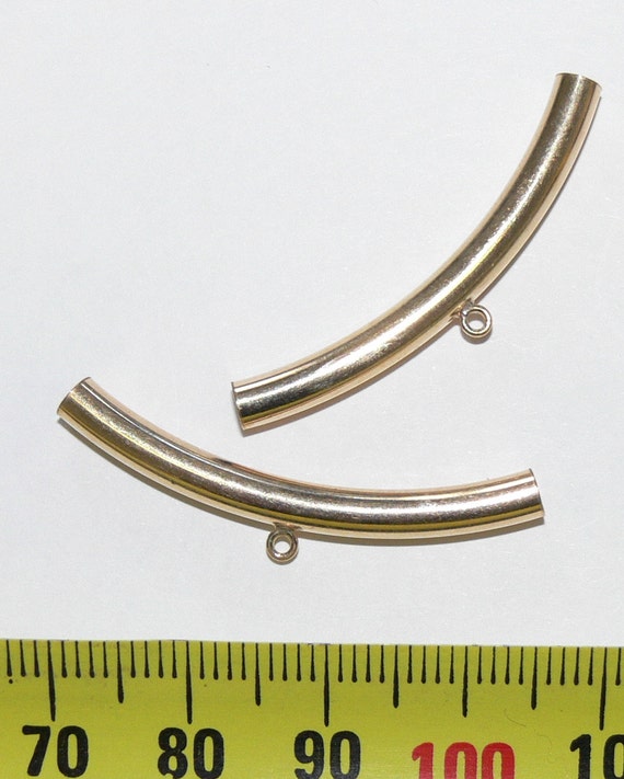 14k Gold Fill curved tube pendant bail 40mm in length 2mm