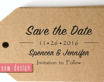 CUSTOM ADDRESS STAMP, Save The Date Stamp, Save the Date Card, personalized pre inked stamp, thank you stamp, address stamp with proof RC6-4