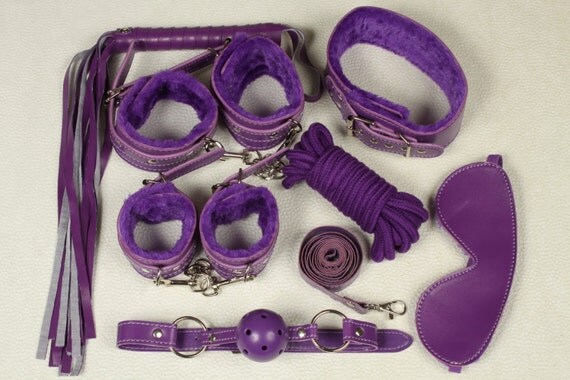 Beginners Bondage Set Ddlg Purple Bdsm Bondage Kit By Bdsmt 7416