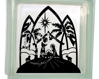 DIY Nativity Glass Block Decal