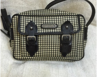 Authentic Ralph Lauren Houndstooth Crossbody Messenger Bag
