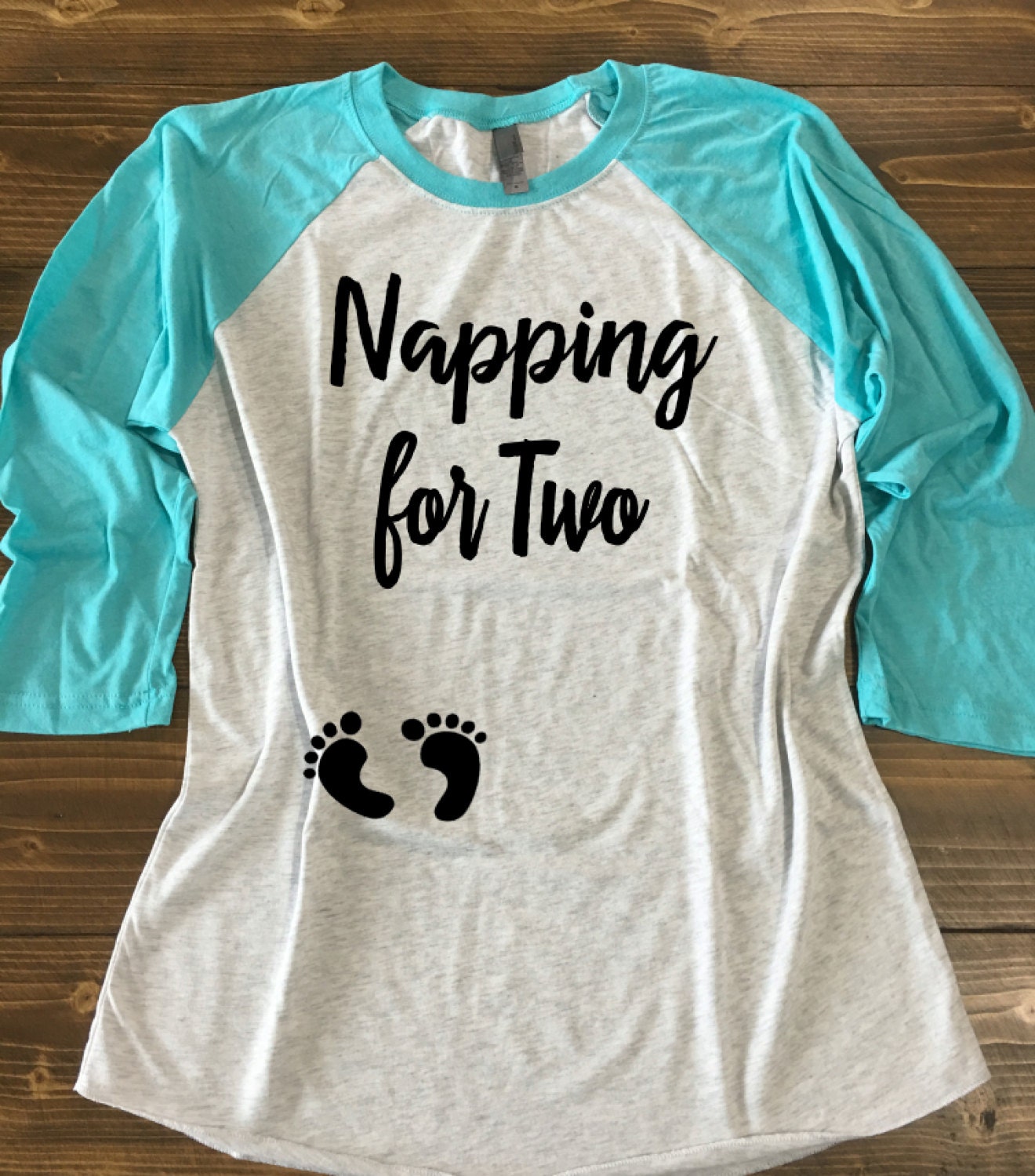 Napping For Two Pregnancy Baseball Shirt. by strongconfidentYOU