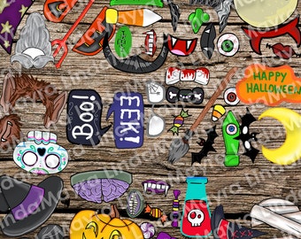 Halloween Photo booth Props DIY digital download