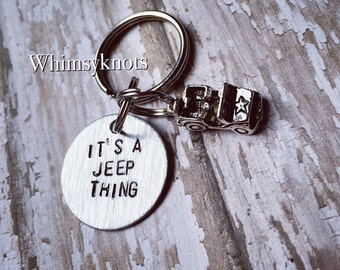 Jeep keychain-its a jeep thing: keychain/ accessories. Hand stamped.