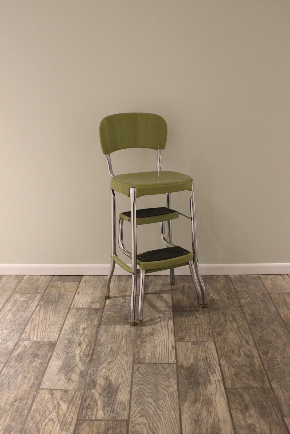 Vintage Cosco Stylaire Metal Chair Step Stool Kitchen