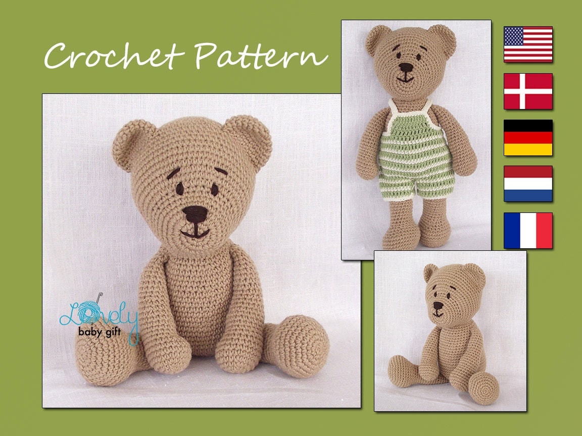 Crochet Pattern Amigurumi Crochet Teddy Bear Pattern CP-129