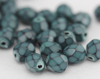 Snake Firepolish 4mm - Teal - 39065: 50 pcs