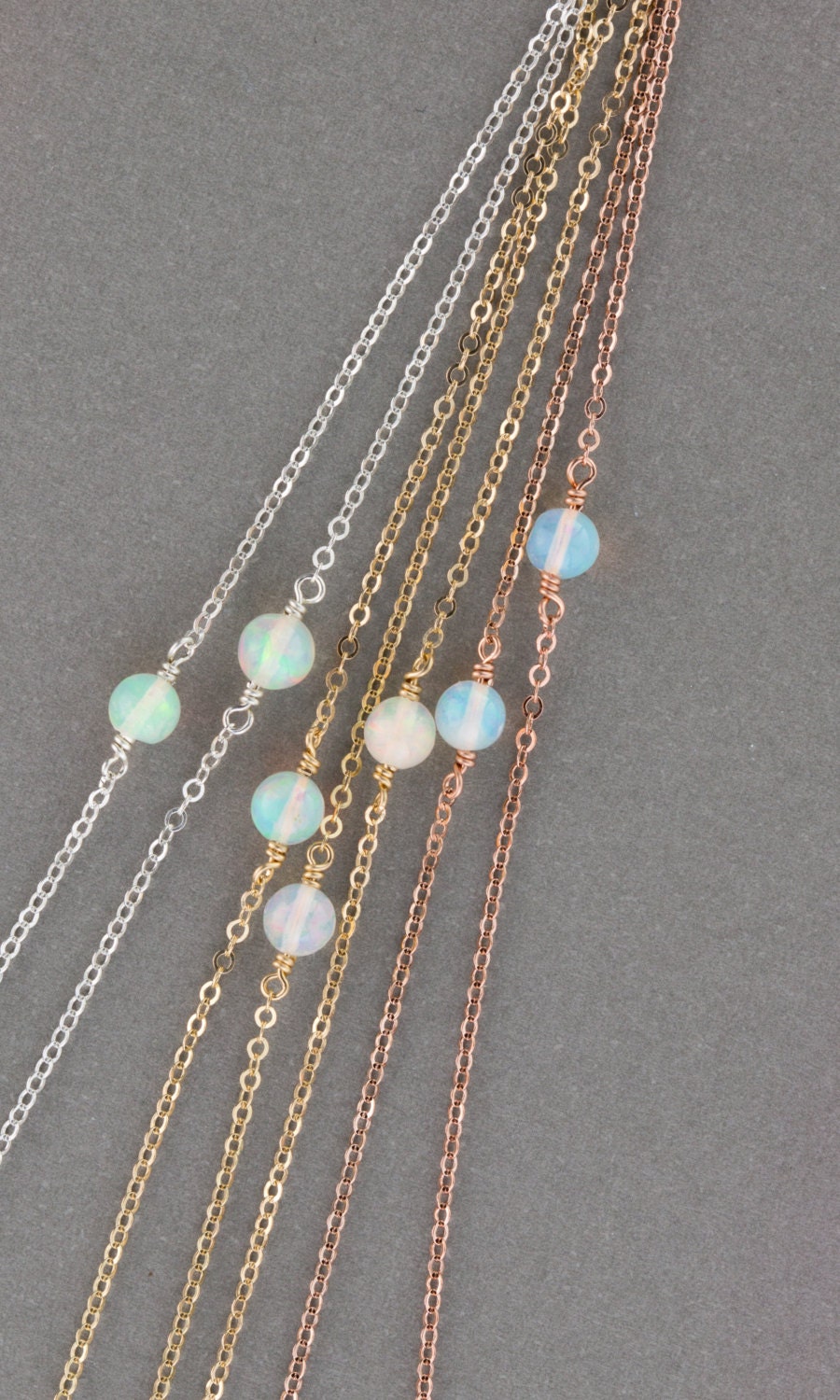 Dainty Opal Necklace GENUINE real Opal on 14k Gold Fill