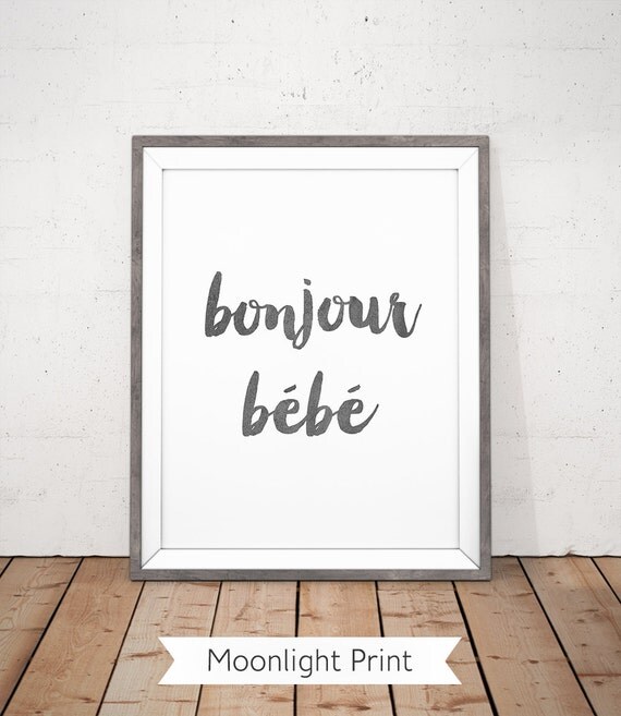 Hello Baby Printable Bonjour Bébé Poster French Nursery