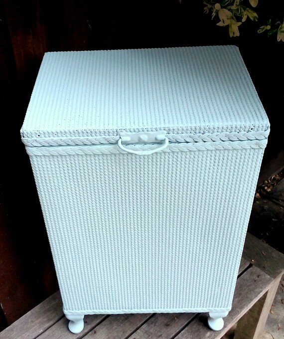 shabby chic vintage wicker painted laundry basket with lid shabby chic vintage wicker painted laundry basket with lid