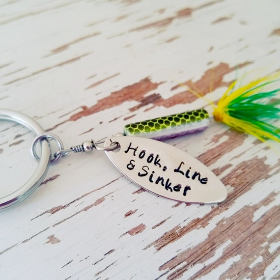 Hook Line & Sinker fishing lure key chain fisherman gift