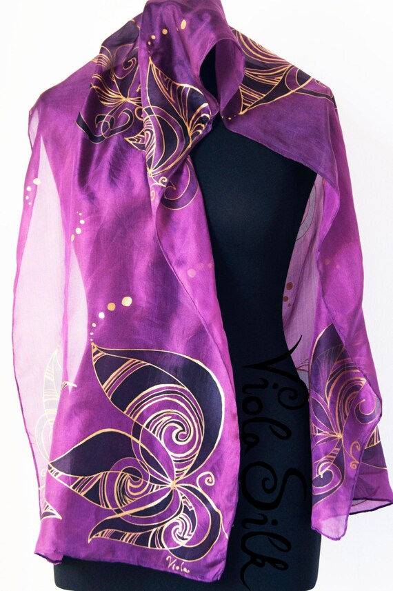Handpainted High Quality Silk Scarf with selfdesigned