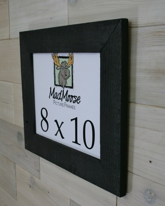 8x10 PAINTED BLACK Barn Wood Thin x 2 Picture Frame