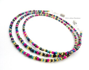 Colorful Eyeglass Chain, Boho Chic Glasses Chain Multicolor Eye Glass Chain Simple Reading Glasses Lanyard, Womens Eyeglasses Chain Necklace
