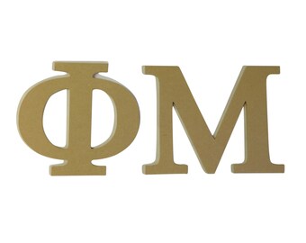 Phi Mu 7.5" Unfinished Wood Letter Set