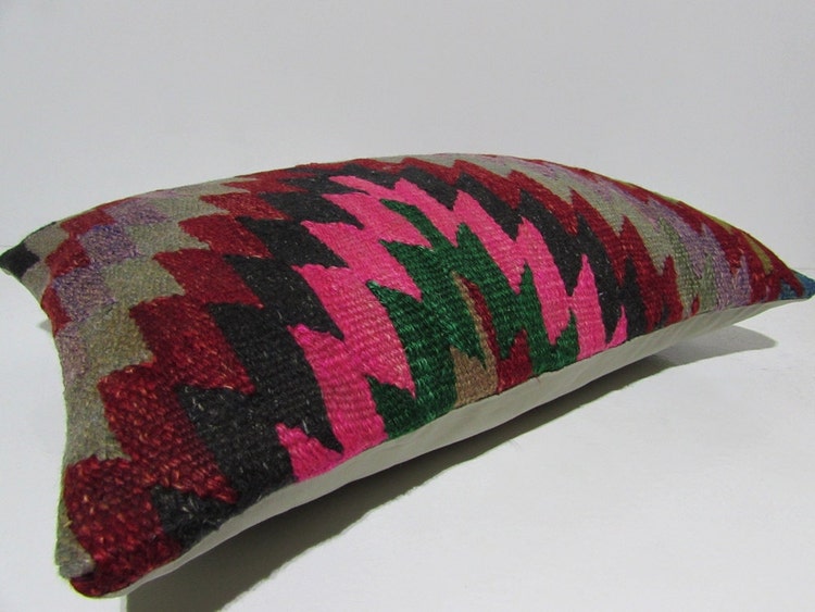 kilim pillow european 16x24 pink decorative by DECOLICKILIMPILLOWS