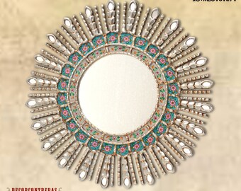 decorative mirrors silver leaf round mirrors silver sunbeams bathroom wall decor - Round Decorative Mirror decorative mirrors silver leaf round mirrors silver sunbeams bathroom wall decor - Round Decorative Mirror