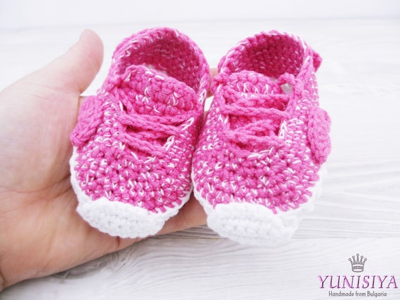 Hot pink baby shoes crochet baby sneakers The Yeezy Boost