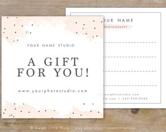 Photography Gift Card Template - Gift Certificate template - Photography Marketing Template 5x5