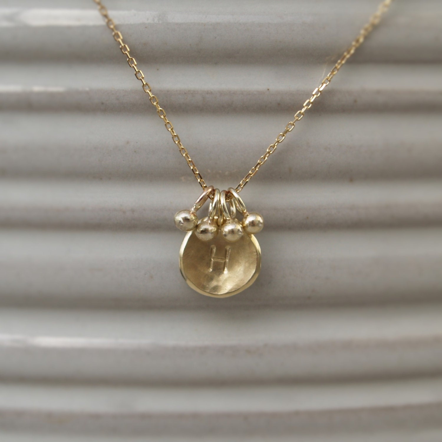 9ct yellow gold small pendant 9k gold Organic gold