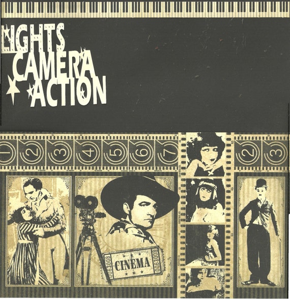Lights Camera Action 2 page Scrapbooking Layout Kit