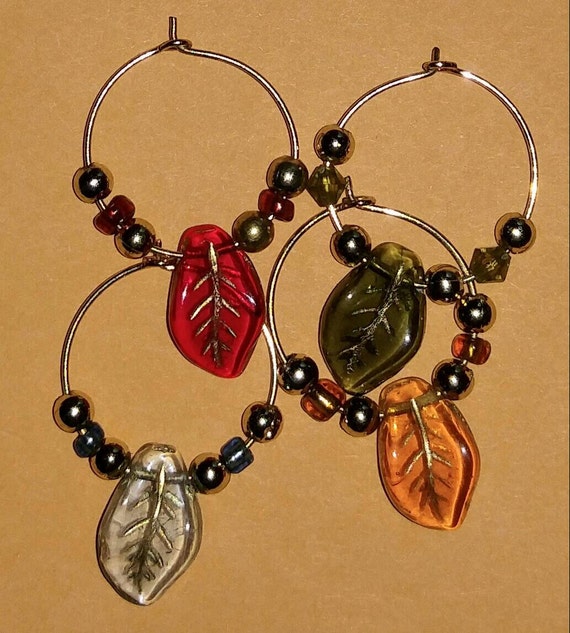 Leaf Wine Glass Charms