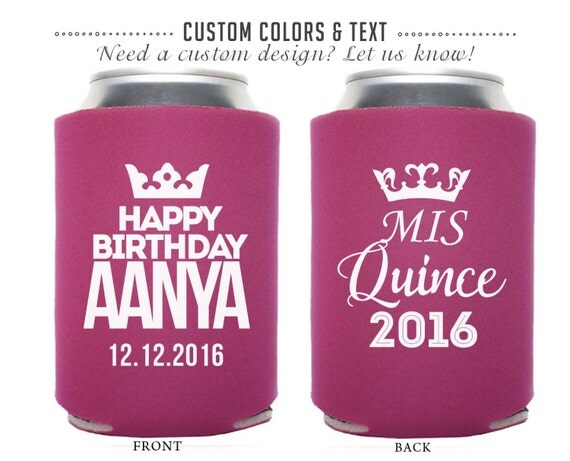 Quinceañera Party Can Coolers Mis Quince Personalized Can