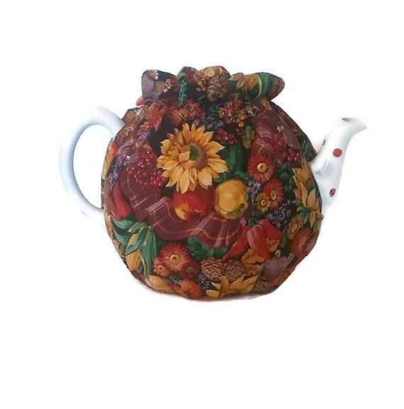 Teapot Cozy quilted tea warmer with Fall by CheriesSundries