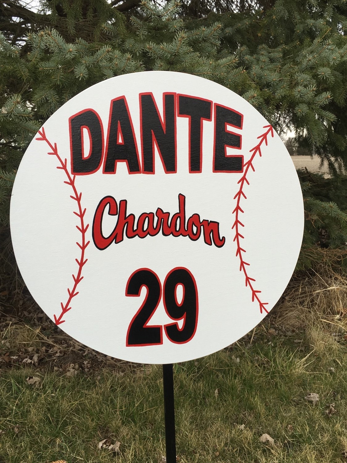 BASEBALL custom personalized wood sports yard sign. by