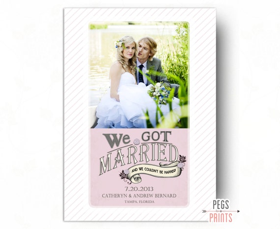 Marriage Announcement Printable We Got Married Card We Got