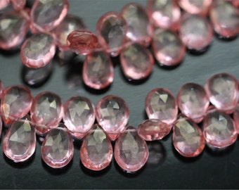Pink Mystic Quartz Faceted Pear Briolettes, 10 - 11 mm, half strand 25 Beads GM2202FP/11/2 #343