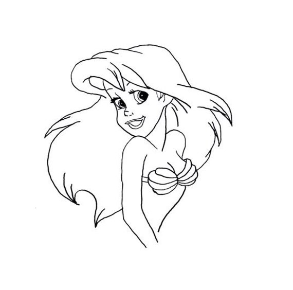 large stencil disney little mermaid princess themed silhouette
