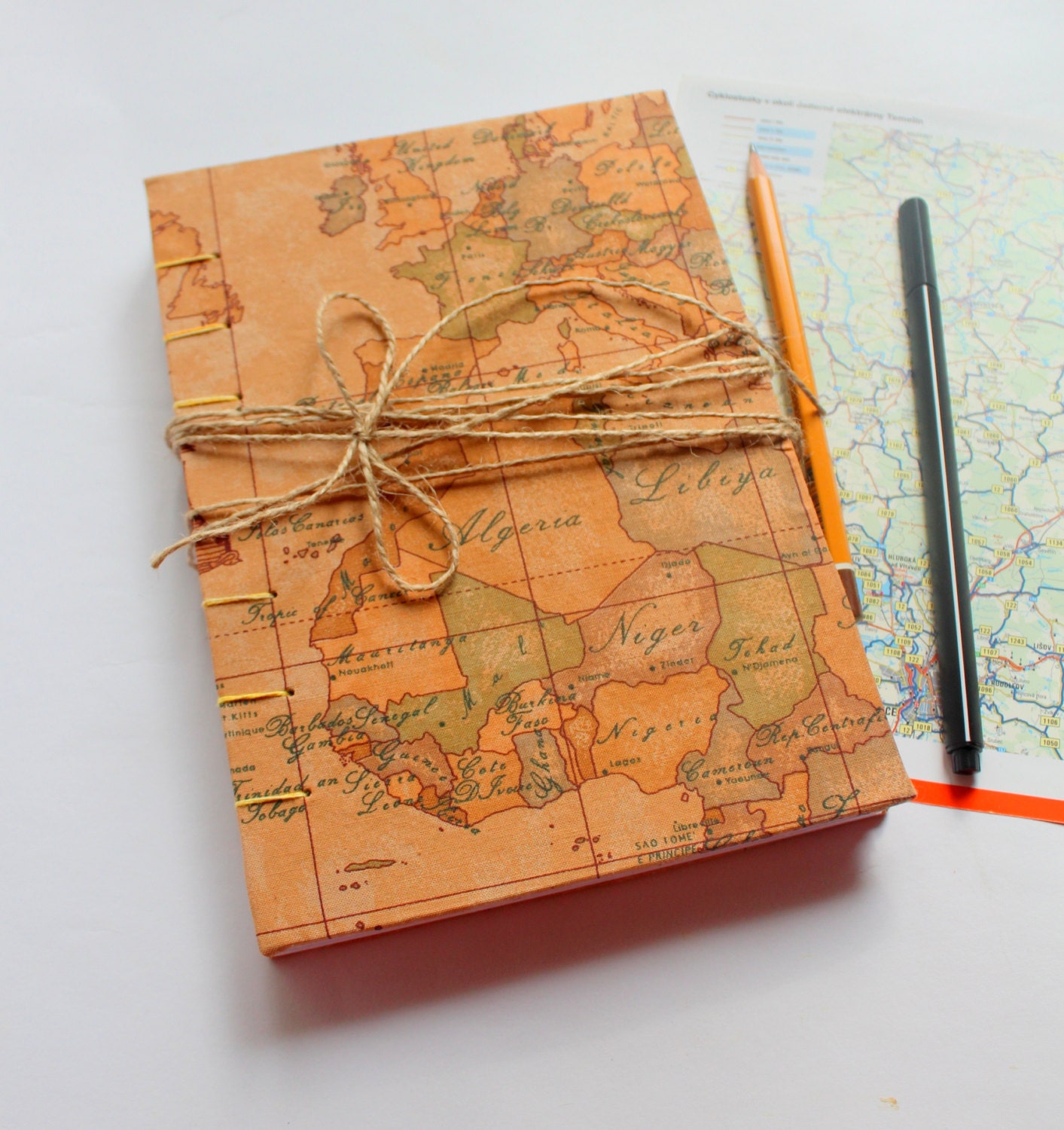 Old Map Blank Art Journal Watercolor Journal Mixed Media