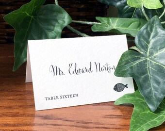 Wedding Place Cards with meal choice, Escort Cards Weddings with food icons, Rustic Place Cards, Folded place cards, Printed Place Cards