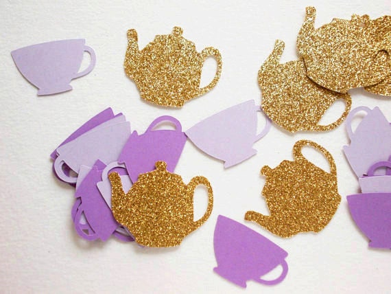 Gold Glitter Teapot Cake Topper - 8th Birthday Party Decoration For Tea Themed Celebrations