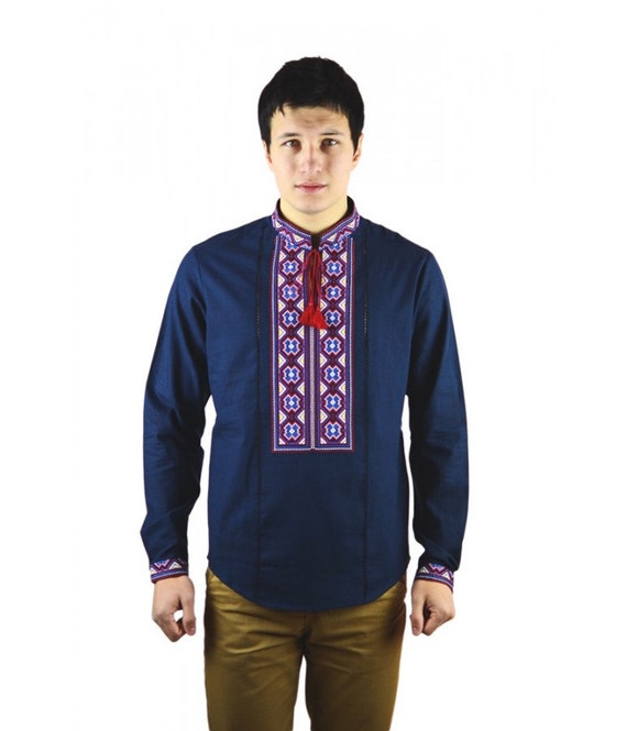 Traditional Ukrainian Embroidered Men's Shirt Vyshyvanka